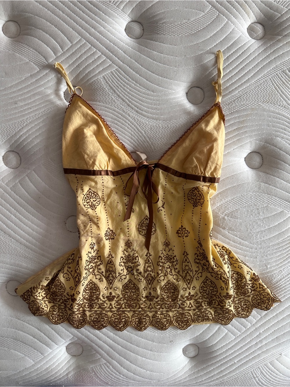 Vintage Beaded fairycore floral print cami top:Fit size:S - Picture 2 of 9